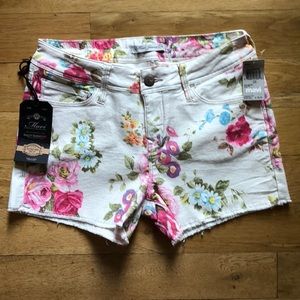 Mavi Jean Co. Emily Blush Flower Jean Shorts. 26